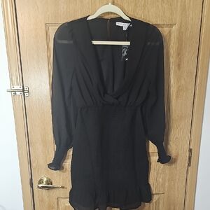 HYFVE Elegant Black Long Sleeve Dress